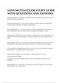 SANS MGT514 EXAM STUDY GUIDE WITH QUESTIONS AND ANSWERS.