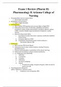 Exam 1 Review (Pharm II) Pharmacology II Arizona College of Nursing FOR 2024 100% QUESTIONDS AND VERIFIED ANSWERS