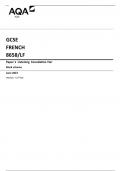 GCSE  FRENCH  8658/LF  Paper 1 Listening Foundation Tier  Mark scheme 2023