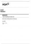 AQA GCSE  FRENCH  8658/SF  Paper 2 Speaking Foundation Tier  Mark scheme including Guidance for Role-plays 2023