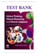 Test Bank-Critical Thinking Clinical Reasoning and Clinical Judgment 7th Edition A Practical Approach -100%verified -2023-2024