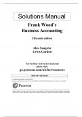 Solution Manual For Frank Wood's Business Accounting, 15th Edition by Alan Sangster, Lewis Gordon