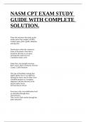 NASM CPT EXAM STUDY GUIDE WITH COMPLETE SOLUTION (University of wisconsin)