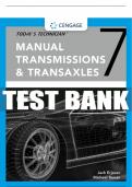 Test Bank For Today's Technician:  Manual Transmissions and Transaxles Classroom Manual and Shop Manual - 7th - 2020 All Chapters - 9781337795456