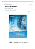 Solution Manual For Federal Tax Research 12th Edition by Roby Sawyers, Steven Gill.||ISBN NO:10,0357366387||ISBN NO:13,978-0357366387||All Chapters||Complete Guide A+