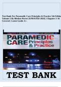 Test Bank For Paramedic Care Principles & Practice 5th Edition Volume 5 By Bledsoe Porter [UPDATED 2024] | Chapters 1-16 Covered | Latest Guide A+.
