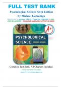 TEST BANK FOR PSYCHOLOGICAL SCIENCE 6TH EDITION BY MICHAEL S. GAZZANIGA | Complete Guide A+