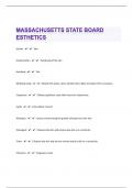 Massachusetts State Board Esthetics 89 Questions with 100% Correct Answers | Updated | Guaranteed A+
