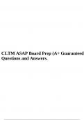 CLTM ASAP Board Prep (A+ Guaranteed) Questions and Answers.