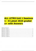 ALL LETRS Unit 1 Sessions 1 – 8 Latest 2024 graded a+ with Answers