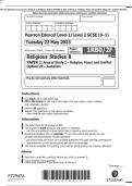 Pearson Edexcel Level 1/Level 2 GCSE (9–1) Religious Studies B PAPER 2: Area of Study 2 – Religion, Peace and Conflict Option 2F – Judaism QP 2023