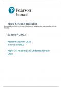 Pearson Edexcel GCSE In Urdu (1UR0) Paper 3F: Reading and understanding in Urdu MS 2023