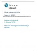 Pearson Edexcel GCSE In Chinese (1CN0) Paper 3F: Reading and understanding in Chinese MS 2023