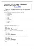 Test Bank for Fundamentals of Biochemistry, Voet 4th Edition/Chapter 16: Glycogen Metabolism and Gluconeogenesi