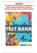 Test Bank For Varcarolis' Foundations of PsychiatricMental Health Nursing 9th Edition By Margaret Jordan Halter verified solution