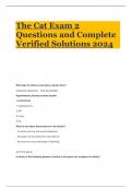 The Cat Exam 2 Questions and Complete Verified Solutions 2024