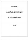 COM3465 CONFLICT RESOLUTION EXAM II Q & A 2024