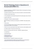 Dental Histology Exam 4 Questions & Answers(SCORED A+)