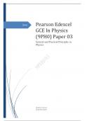 Edexcel GCE In Physics (9PH0) Paper 03 General and Practical Principles in Physics june 2023
