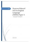 Edexcel GCE In English Language (9EN0) Paper 3 : Language Investigation june 2023