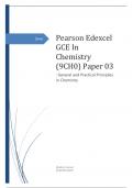 Edexcel GCE In Chemistry (9CH0) Paper 03: General and Practical Principles in Chemistry may 2023