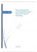  Edexcel GCE Psychology (8PS0) Paper 1: Social and Cognitive Psychology Mark Scheme (Results) June 2023