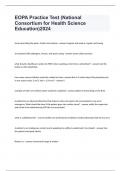 EOPA Practice Test (National Consortium for Health Science Education) Questions and Answers 2024
