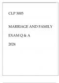 CLP3005 MARRIAGE AND FAMILY Q & A & RATIONALES 2024.