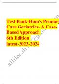 Test bank ham's primary care geriatrics a case based approach 6th edition 2023-2024 Latest Update