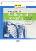 Test Bank & Study Guide - Principles of Radiographic Imaging: An Art and A Science 6th Edition by Richard R. Carlton, Arlene M. Adler & Vesna Balac - Complete, Elaborated and Latest Test Bank. ALL Units (1-42) Included and Updated for 2023