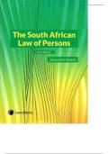 South African Law of Persons Text Book PVL