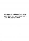 NR 508 FINAL TEST BANK REVISED QUESTIONS AND ANSWERS LATEST UPDATED 2024 (GRADED)