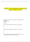   LETRS: Unit 2 Assessment questions and answers latest top score.