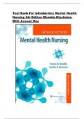 Test Bank For Introductory Mental Health Nursing 4th Edition Womble Kincheloe With Answers | All chapters | 9781975103781