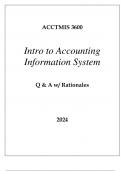 ACCTMIS 3600 INTRO TO ACCOUNTING INFORMATION SYSTEM EXAM Q & A 2024.