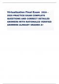 Virtualization Final Exam 2024 – 2025 PRACTICE EXAM COMPLETE QUESTIONS AND CORRECT DETAILED ANSWERS WITH RATIONALES VERIFIED ANSWERS ALREADY GRADED A+