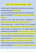 WGU C963 AMERICAN POLITICS  AND US CONSTITUTION FINAL OBJECTIVE ASSESSMENT| Questions with 100% Correct Answers | Verified | Updated 2024