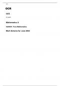 OCR A Level  Mathematics A  H240/01 PAPER 1 JUNE 2023 FINAL MARK SCHEME  Pure Mathematics  