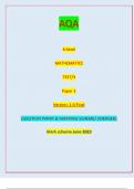 AQA A-level MATHEMATICS 7357/3 Paper 3 Version: 1.0 Final PB/KL/Jun23/E7 7357/3QUESTION PAPER & MARKING SCHEME/ [MERGED] Mark scheme June 2023