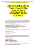 ATI ADV. MED-SURG FINAL EXAM 2024 QUESTIONS & ANSWERS 100% CORRECT