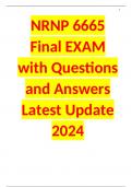 NRNP 6665 Final EXAM with Questions and Answers Latest Update 2024