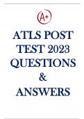 POSTEST ATLS 2023 Questions and Answers- 100% Verified, Latest Updated 2023