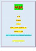 AQA GCSE GERMAN 8668/RF Paper 3 Reading Foundation Tier Version: 1.0 Final *jun238668RF01* IB/M/Jun23/E10 8668/RF QUESTION PAPER & MARKING SCHEME/ [MERGED]