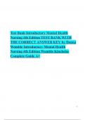 Test Bank Introductory Mental Health Nursing 4th Edition WITH THE CORRECT ANSWER KEY by Donna Womble  Complete Guide A+