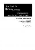 Test Bank For Human Resource Management 16th Edition (Global Edition) By Gary Dessler (All Chapters, 100% Original Verified, A+ Grade) 