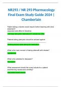 NR293 / NR 293 Pharmacology Final Exam Study Guide 2024 | Chamberlain