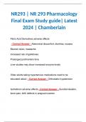 NR293 | NR 293 Pharmacology Final Exam Study guide| Latest 2024 | Chamberlain