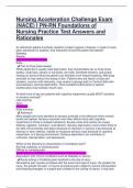 Nursing Acceleration Challenge Exam (NACE) I PN-RN Foundations of Nursing Practice Test Answers and