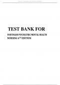 TEST BANK FOR MENTAL HEALTH NURSING, 6TH EDITION, LINDA M. GORMAN, ROBYNN ANWAR