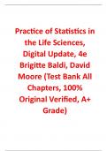Test Bank For Practice of Statistics in the Life Sciences, Digital Update 4th Edition By Brigitte Baldi, David Moore (All Chapters, 100% Original Verified, A+ Grade) 